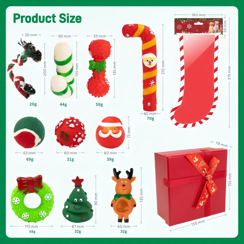 Wholesale Christmas Pet Accessories Customized Dog Gift Squeak Toys Multi-Pack with Unique Packaging