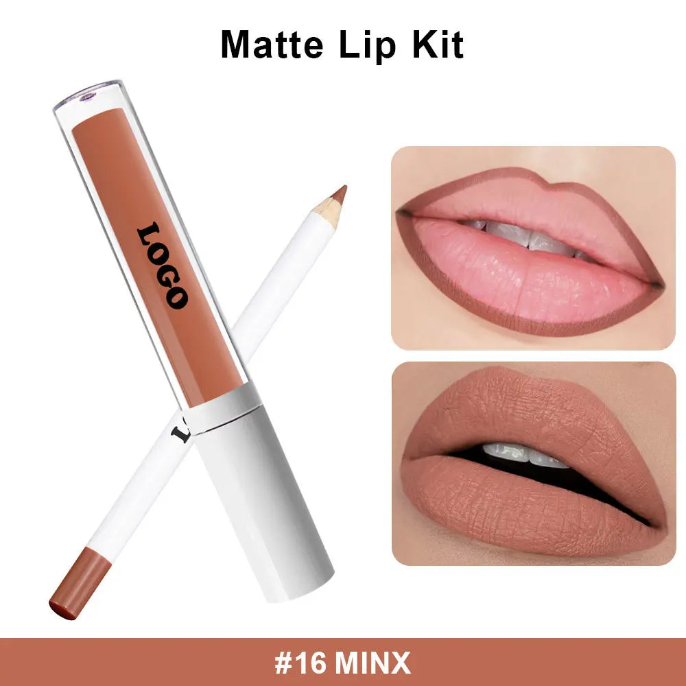 New Design Waterproof Long Lasting Makeup Private Label Lip Gloss Lipliner Set