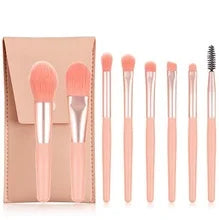 Premium Mini 8pcs Travel Makeup Brush Set Soft Synthetic Bristles, Essential Cosmetics Tools Kit Customized logo