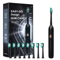 Great Value 8 Brush Electric Toothbrush Automatic Sonic Electric Toothbrush Battery Powered with Travel Case