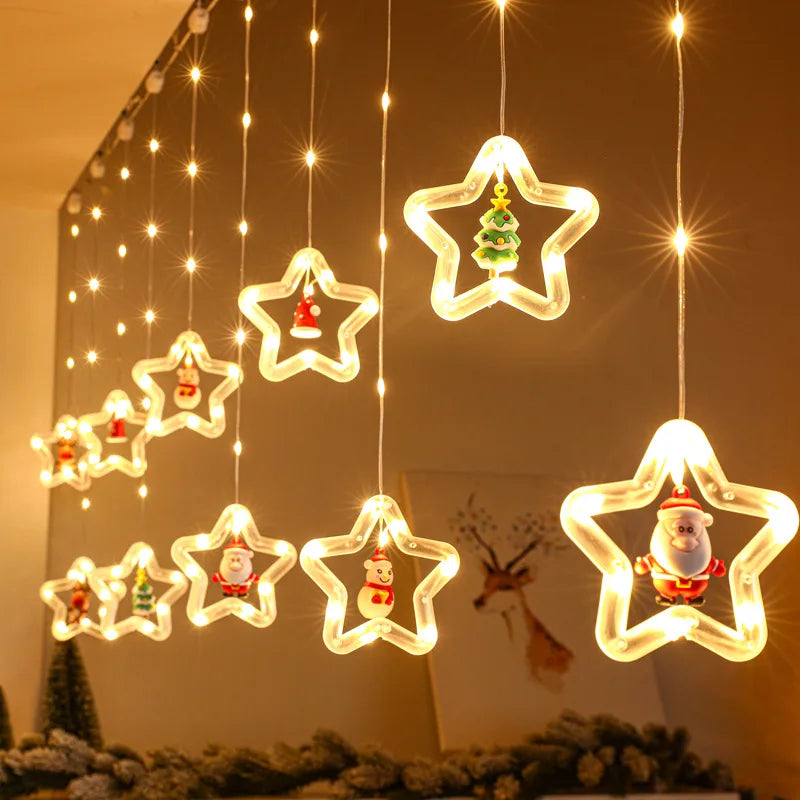 New Warm White Christmas Led Light Xmas Curtain String Light Christmas Decorations Indoor