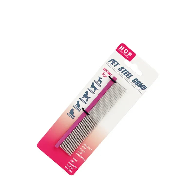 Professional Cats Stainless Steel Pins Comb Dog Metal Hair Buster Comb Pet Comb for Shedding and Detangling