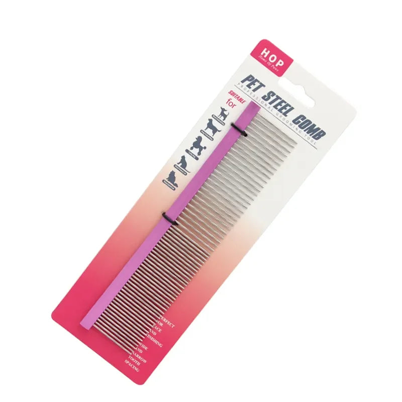 Professional Cats Stainless Steel Pins Comb Dog Metal Hair Buster Comb Pet Comb for Shedding and Detangling