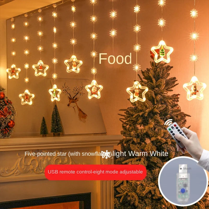 New Year Christmas Decoration Lights Ornament Tree Lights Merry Christmas LED Christmas Lights With Free Color Box