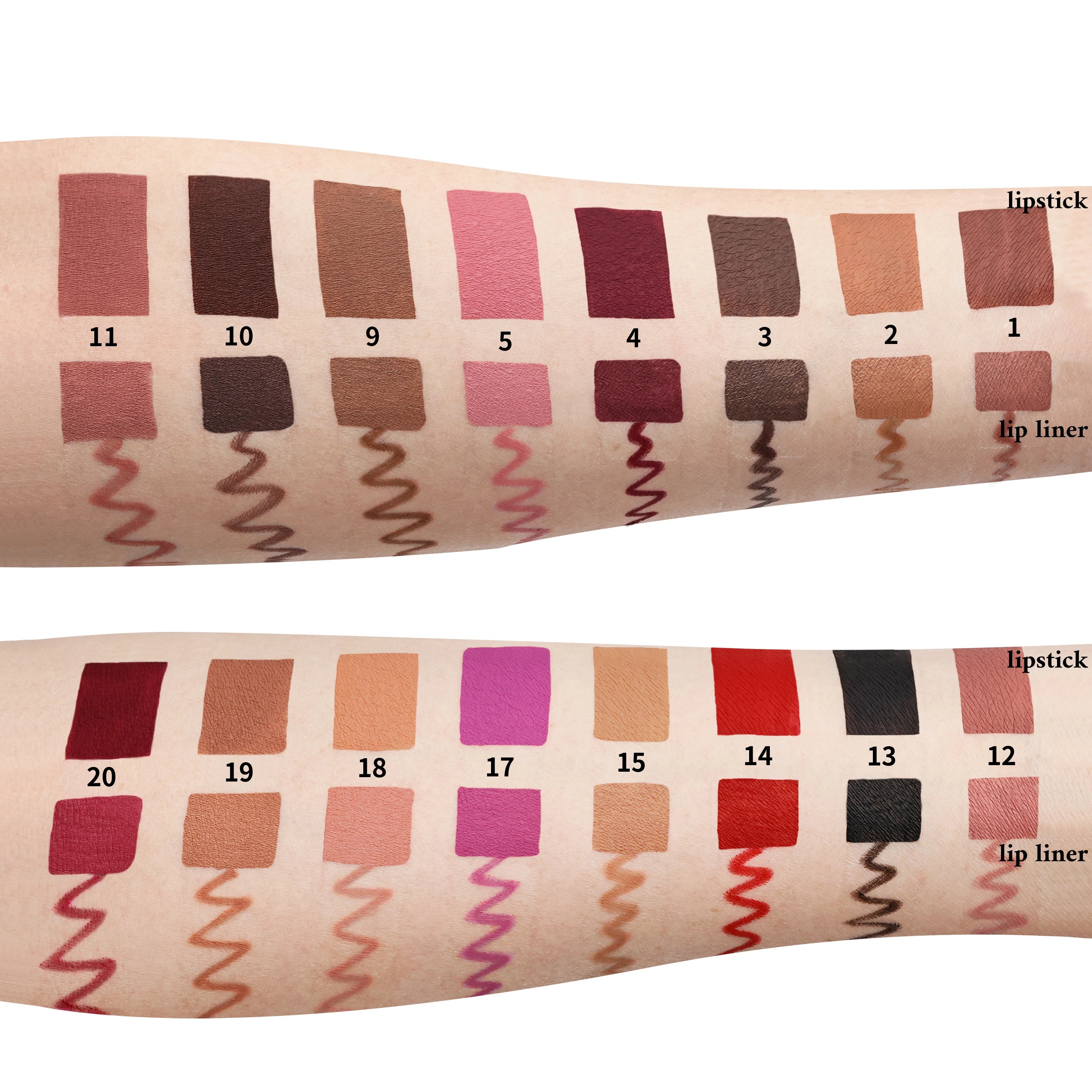 High Quality Long Lasting Moisturizing Mineral Makeup 2 in 1 Liquid Lipstick and Lip Liner Kit Custom Logo