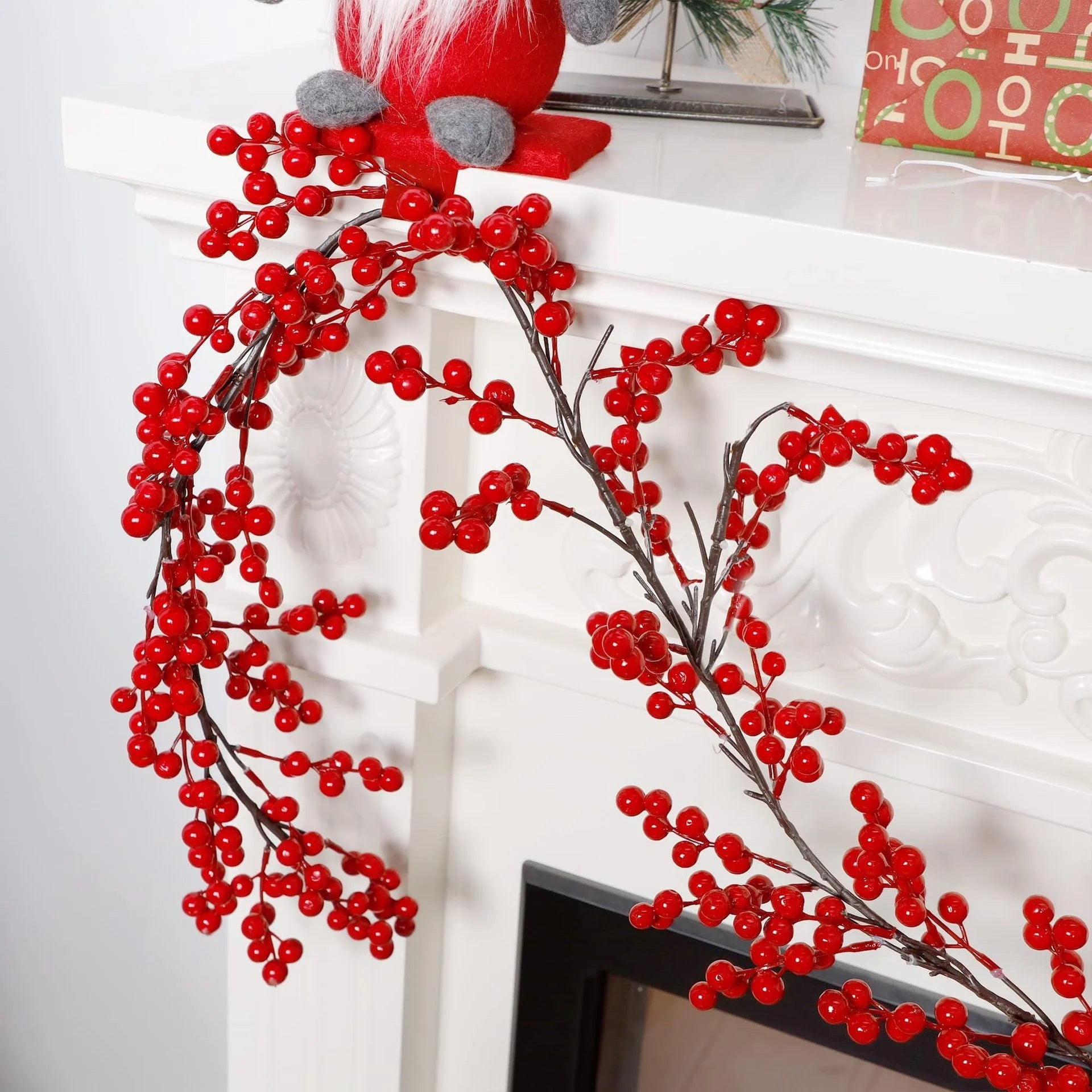 1.8m Artificial Red Fruit Berry Christmas Wreath Garlands Cross-Border Rattan Border for Home Decorations Party Supplies for