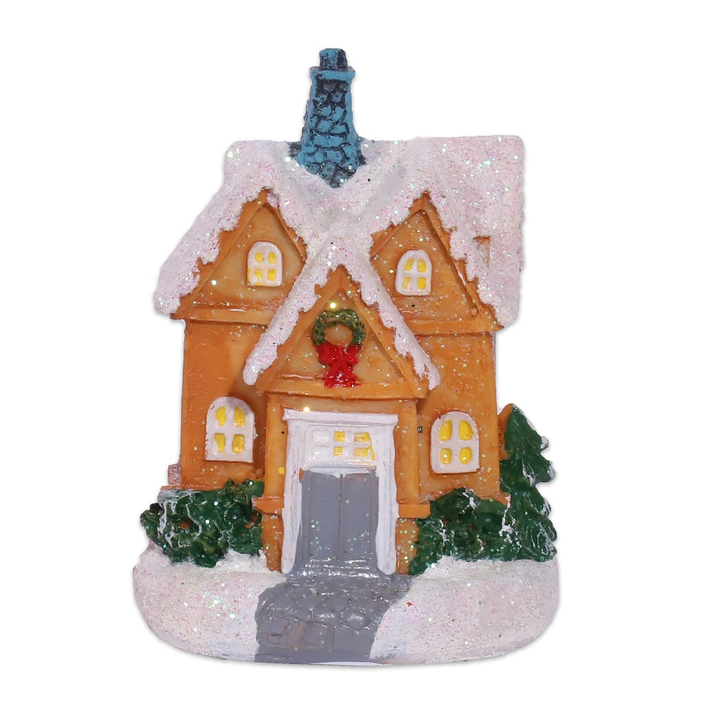 Festive Christmas Village Set with LED Lights Resin Decor Factory Direct
