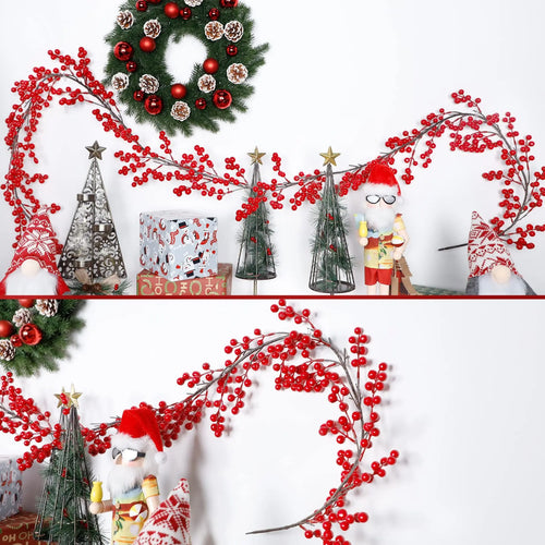 1.8m Artificial Red Fruit Berry Christmas Wreath Garlands Cross-Border Rattan Border for Home Decorations Party Supplies for