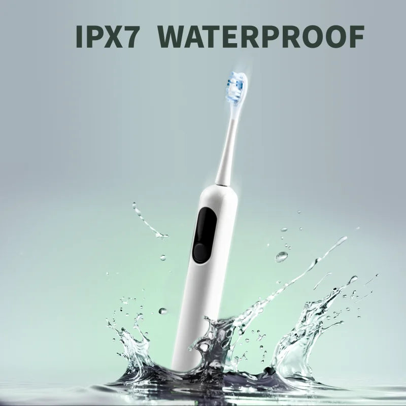 Private Label LED Screen Display Electric Toothbrush Waterproof Rechargeable 4 Modes Sonic Electronical Toothbrush