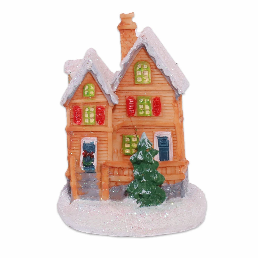 Festive Christmas Village Set with LED Lights Resin Decor Factory Direct