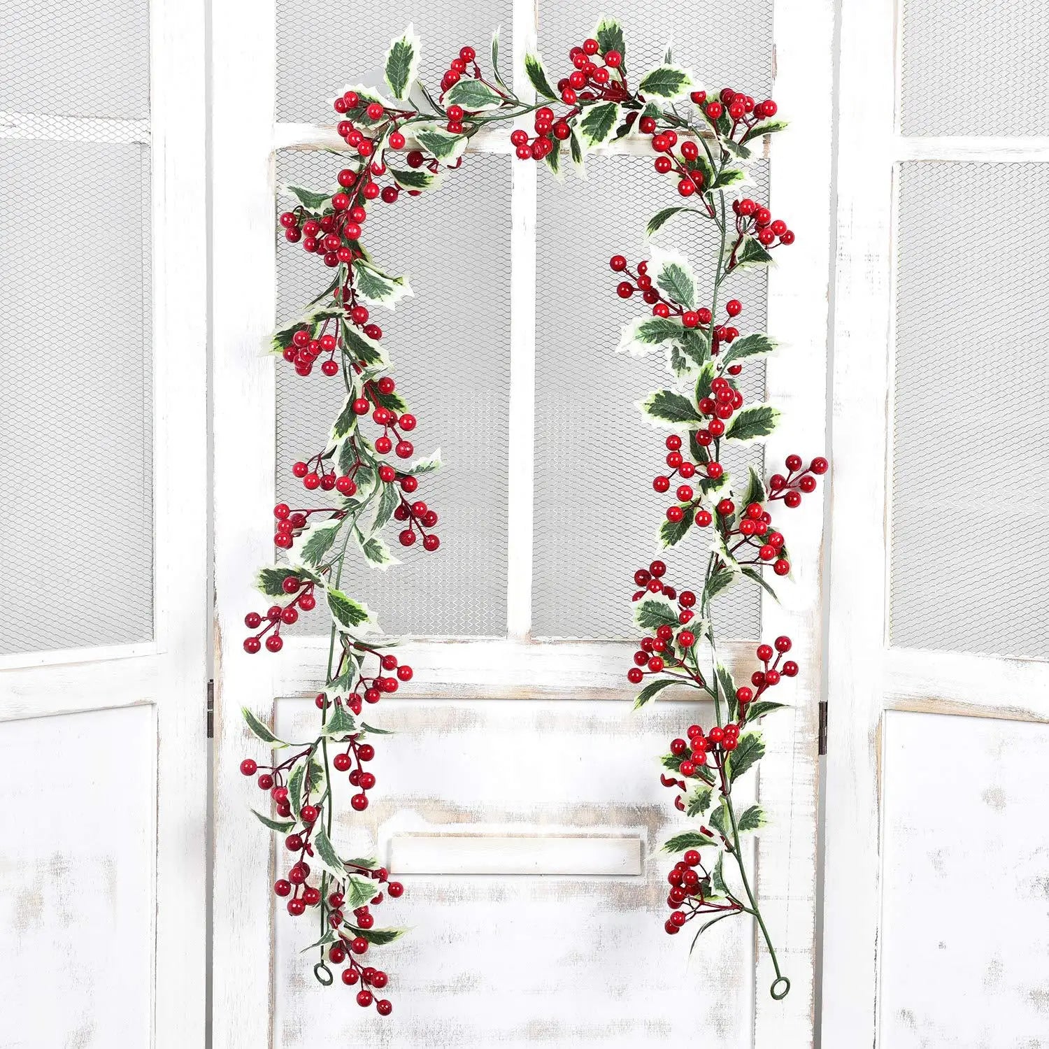 1.8m Artificial Red Fruit Berry Christmas Wreath Garlands Cross-Border Rattan Border for Home Decorations Party Supplies for