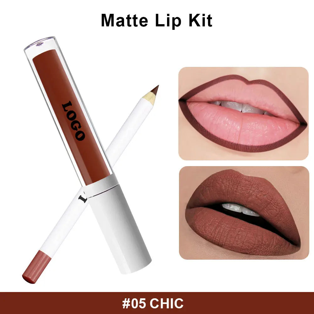 New Design Waterproof Long Lasting Makeup Private Label Lip Gloss Lipliner Set