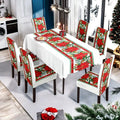 Christmas Dining Collection Tablecloth Universal Chair Covers Stain Resistant Seasonal Festival Home Kitchen Party Accessories