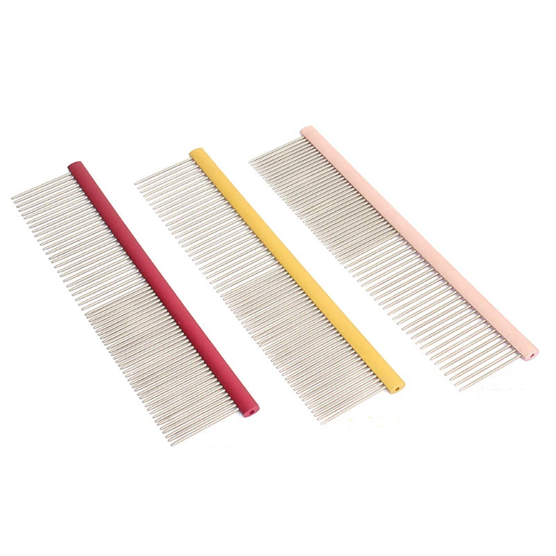 Professional Cats Stainless Steel Pins Comb Dog Metal Hair Buster Comb Pet Comb for Shedding and Detangling