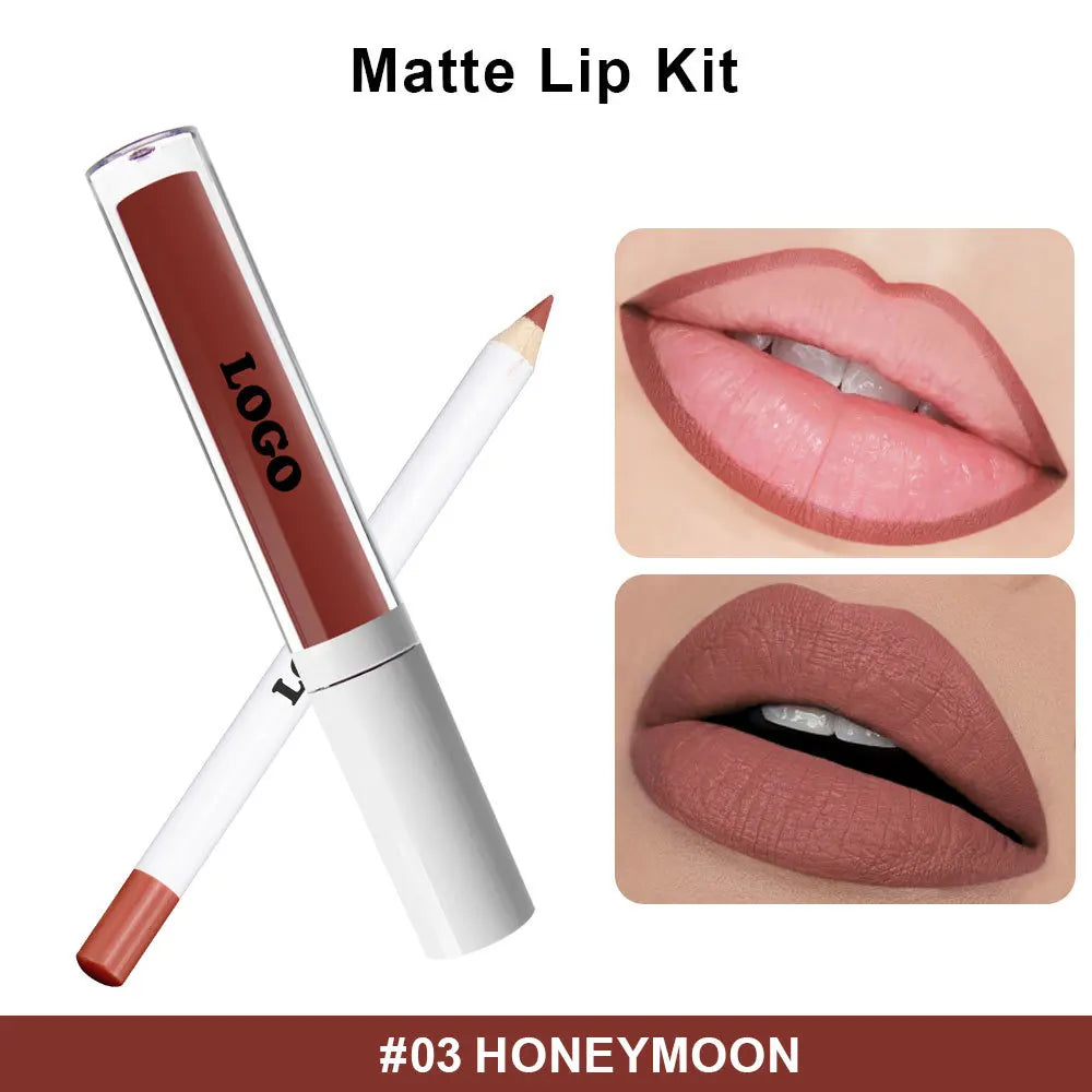 New Design Waterproof Long Lasting Makeup Private Label Lip Gloss Lipliner Set