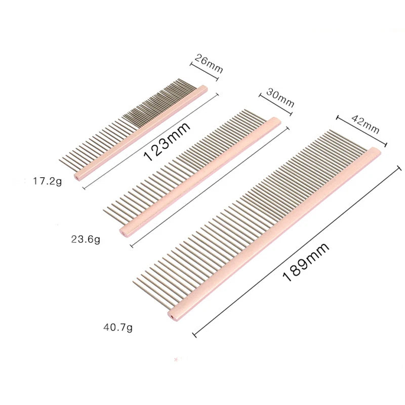 Professional Cats Stainless Steel Pins Comb Dog Metal Hair Buster Comb Pet Comb for Shedding and Detangling