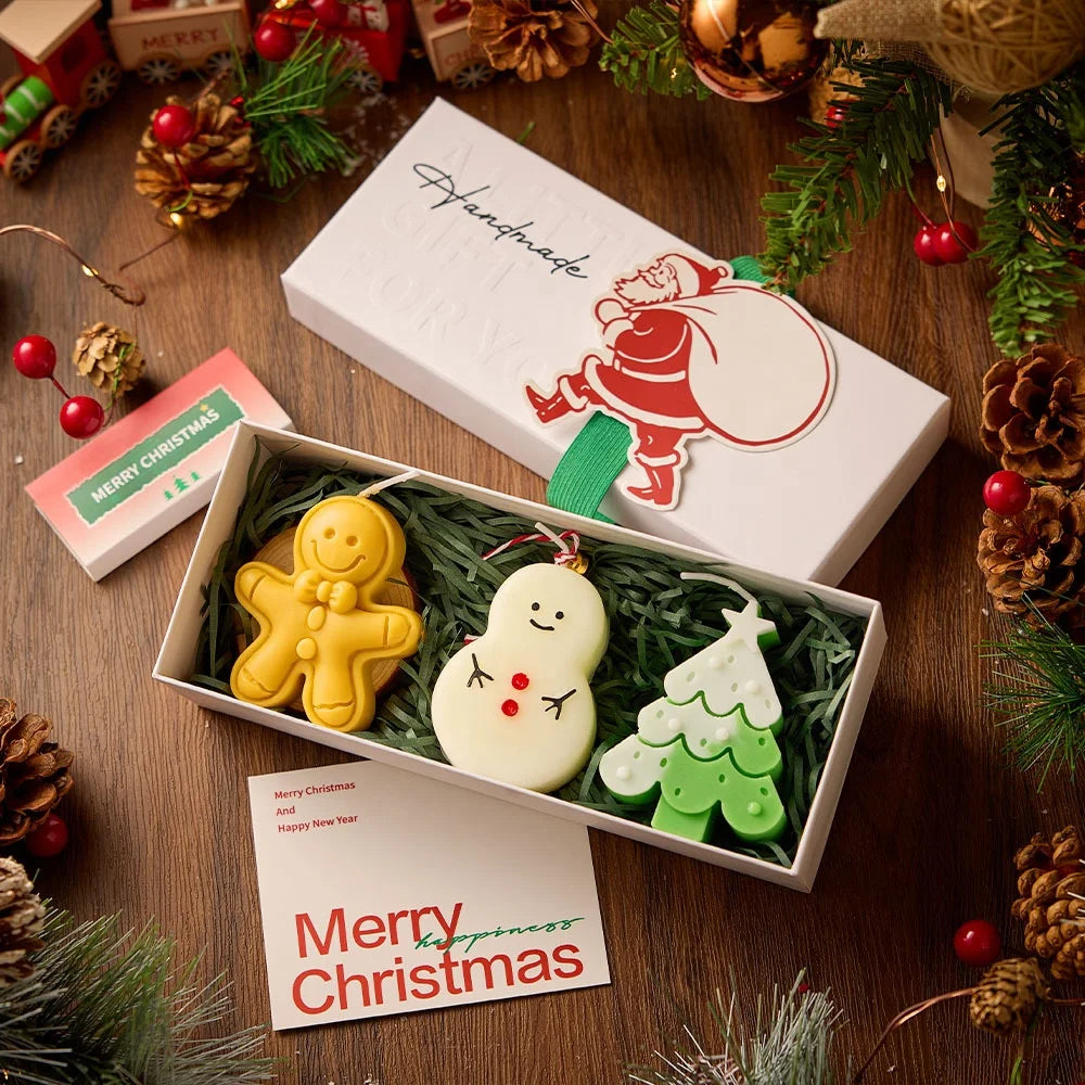 Natural Soy Candle Christmas Candles Set Christmas Candles for Home Scented Winter Holiday