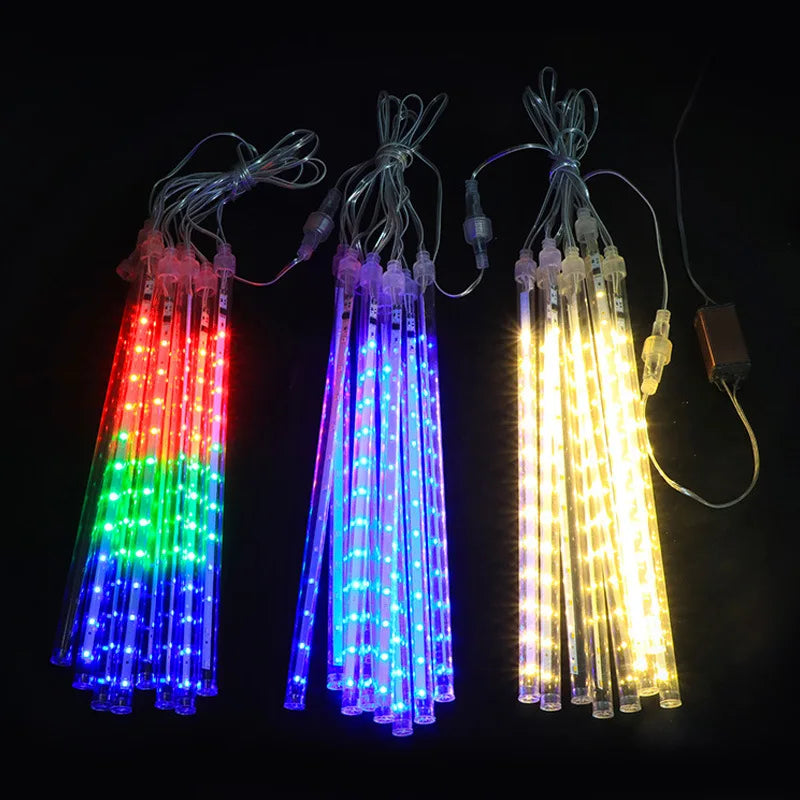 Meteor Shower Led Lights 8/10 Tubes Snow Falling Rain Outdoor Waterproof Christmas Led Fairy String Light for Garden Wedding
