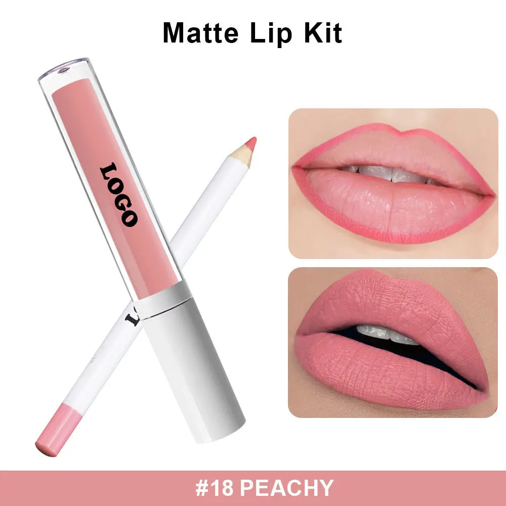 New Design Waterproof Long Lasting Makeup Private Label Lip Gloss Lipliner Set