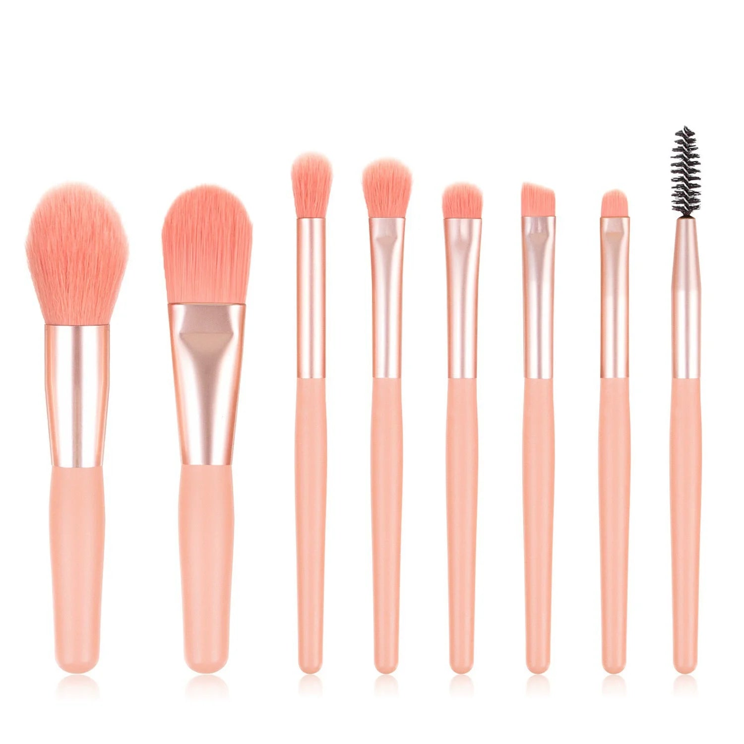 Premium Mini 8pcs Travel Makeup Brush Set Soft Synthetic Bristles, Essential Cosmetics Tools Kit Customized logo
