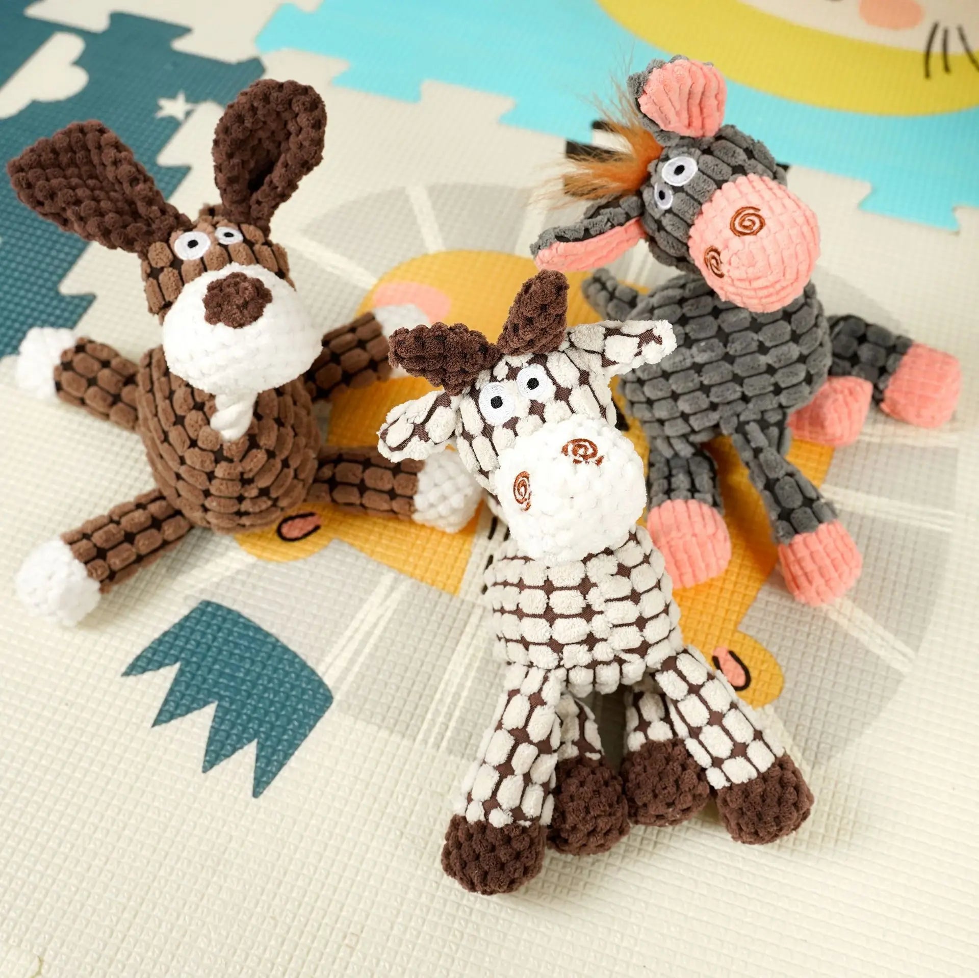 Pet Dog Polyester Rope Chew Resistant Eco-friendly Interactive Plush Sound Cat Toy for Dogs Cats & Small Animals