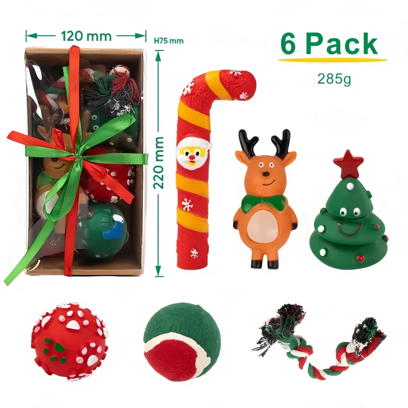 Wholesale Christmas Pet Accessories Customized Dog Gift Squeak Toys Multi-Pack with Unique Packaging