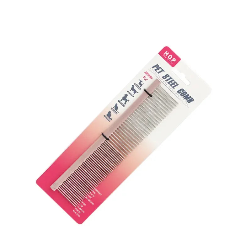 Professional Cats Stainless Steel Pins Comb Dog Metal Hair Buster Comb Pet Comb for Shedding and Detangling