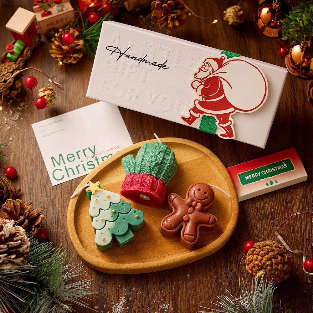 Natural Soy Candle Christmas Candles Set Christmas Candles for Home Scented Winter Holiday