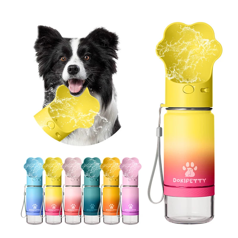 Free Sample 32oz 3 in 1  Leak-proof Travel Water Bottle for Dogs  Humans Single Wall Detachable Food Water Bowls