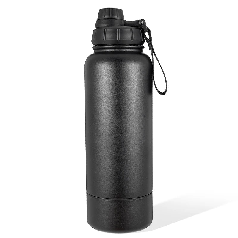 3 in 1 14oz 22oz 32oz Outdoor Leakproof Stainless Steel Dog Water Bottle Dispenser with Drinking Feeder for Pets Walking