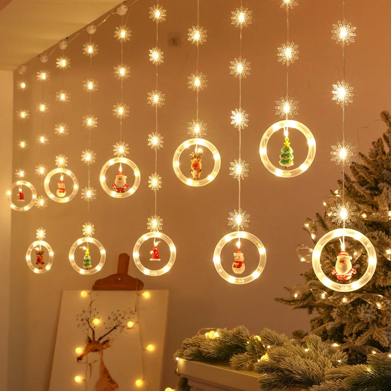 New Warm White Christmas Led Light Xmas Curtain String Light Christmas Decorations Indoor