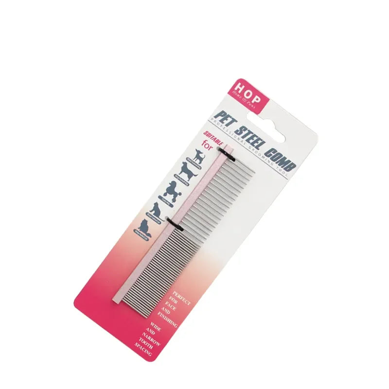 Professional Cats Stainless Steel Pins Comb Dog Metal Hair Buster Comb Pet Comb for Shedding and Detangling