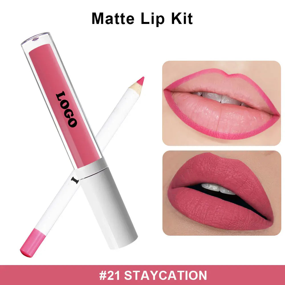 New Design Waterproof Long Lasting Makeup Private Label Lip Gloss Lipliner Set