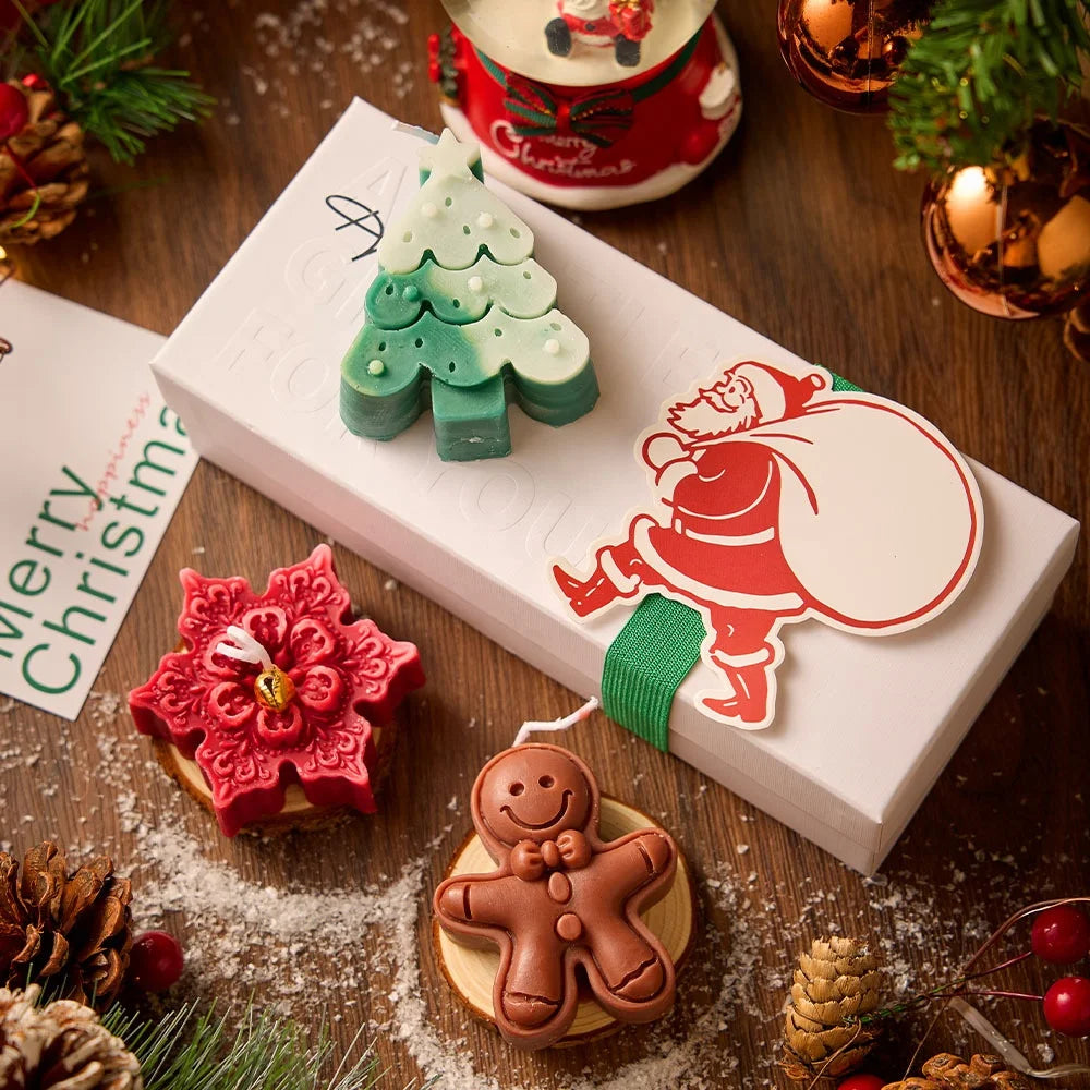 Natural Soy Candle Christmas Candles Set Christmas Candles for Home Scented Winter Holiday
