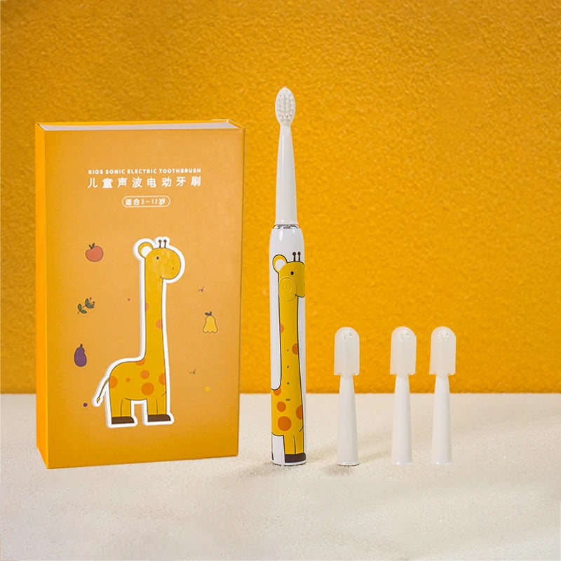 Cute Animal Series Rechargeable Soft Bristle Electric Toothbrush Light Children Electric Toothbrush for Kids Comfortable Grip